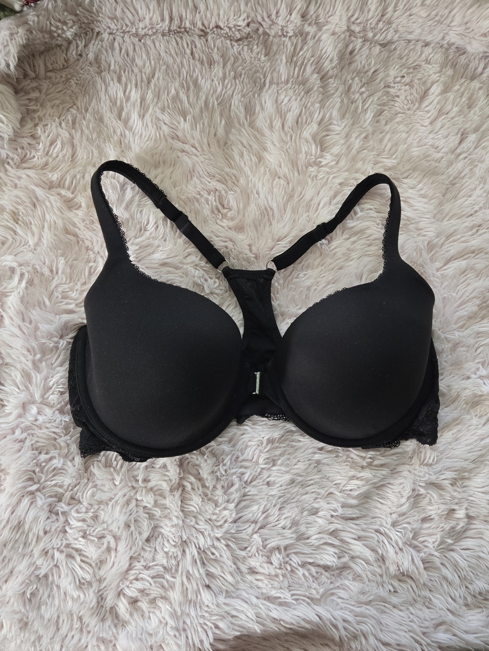 Victoria's Secret Black Racerback Front Closure Bra